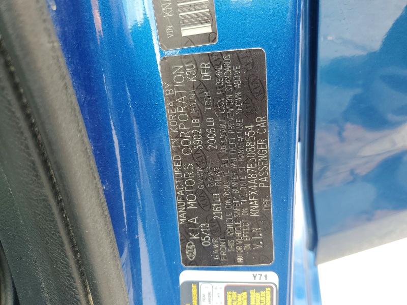 61109826 :رقم المزاد ، KNAFX4A87E5088554 vin ، 2014 Kia Forte مزاد بيع