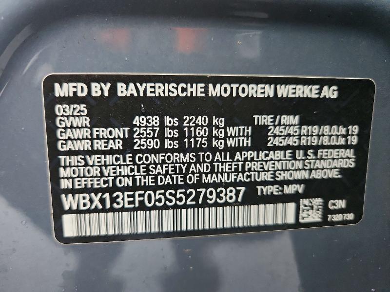Продажа на аукционе авто 2025 Bmw X1, vin: WBX13EF05S5279387, номер лота: 61947566