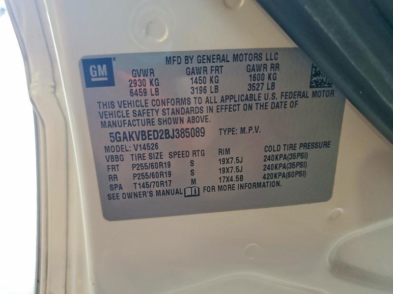 2011 Buick Enclave მანქანა იყიდება აუქციონზე, vin: 5GAKVBED2BJ385089, აუქციონის ნომერი: 61026496