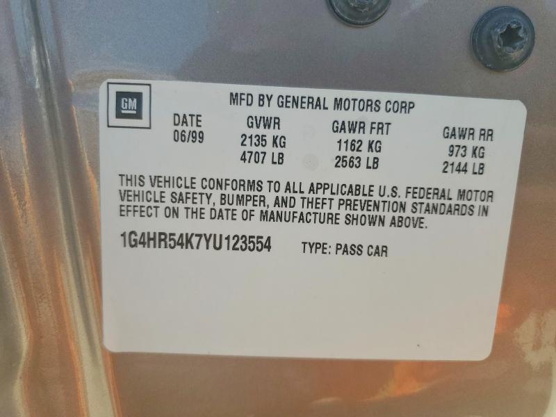 Продаж на аукціоні авто 2000 Buick Lesabre, vin: 1G4HR54K7YU123554, номер лоту: 59328326