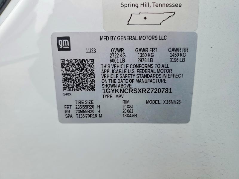 Продаж на аукціоні авто 2024 Cadillac Xt5, vin: 1GYKNCRSXRZ720781, номер лоту: 60672636