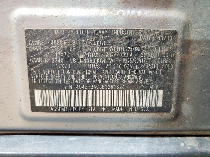 Продажа на аукционе авто 2014 Subaru Outback, vin: 4S4BRBAC5E3261824, номер лота: 60693396