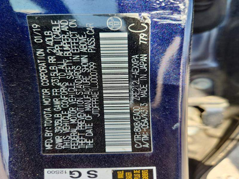 Aukcja sprzedaży 2020 Toyota Corolla, vin: JTDFPRAE1LJ000799, numer aukcji: 62388926