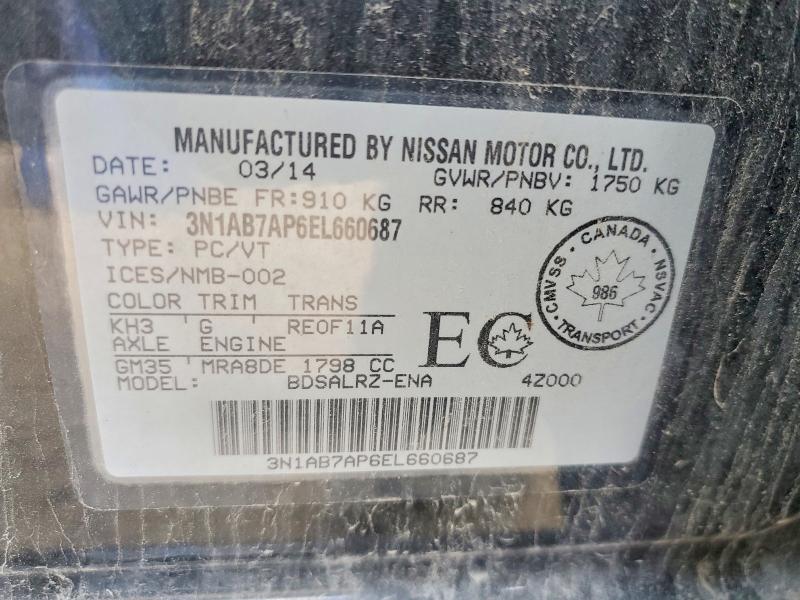 Aukcja sprzedaży 2014 Nissan Sentra, vin: 3N1AB7AP6EL660687, numer aukcji: 60779546