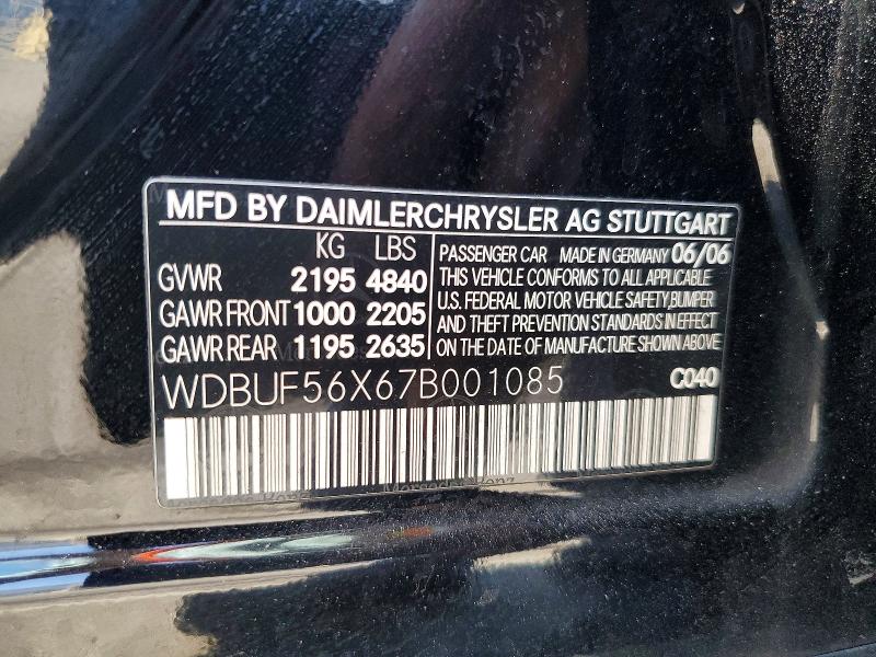 Продажа на аукционе авто 2007 Mercedes-benz E, vin: WDBUF56X67B001085, номер лота: 60988856