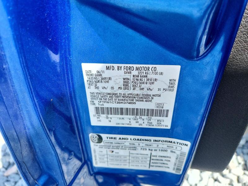 Aukcja sprzedaży 2011 Ford F150, vin: 1FTFW1CT2BKD74895, numer aukcji: 61069366