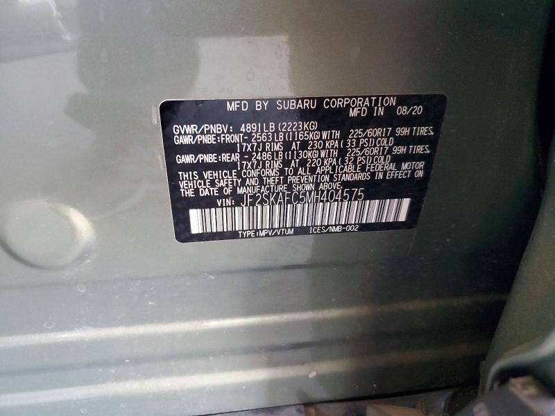 Продажа на аукционе авто 2021 Subaru Forester, vin: JF2SKAFC5MH404575, номер лота: 61549556