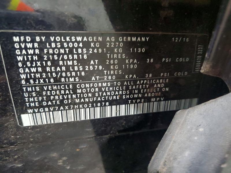 Aukcja sprzedaży 2017 Volkswagen Tiguan, vin: WVGBV7AX7HK021678, numer aukcji: 61708876