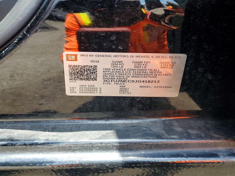 2018 Gmc Sierra მანქანა იყიდება აუქციონზე, vin: 3GTU2NEC0JG418213, აუქციონის ნომერი: 62076236