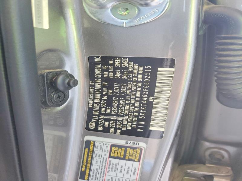 62610266 :رقم المزاد ، 5XYKT4A6XFG602515 vin ، 2015 Kia Sorento مزاد بيع