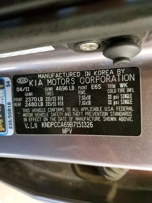 Продаж на аукціоні авто 2011 Kia Sportage, vin: KNDPCCA69B7151326, номер лоту: 60276386