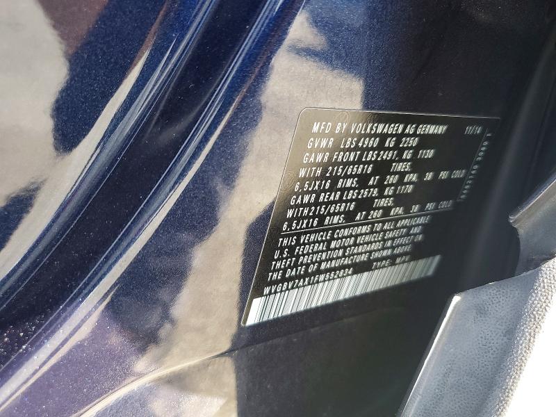 Aukcja sprzedaży 2015 Volkswagen Tiguan, vin: WVGBV7AX1FW552834, numer aukcji: 61914446