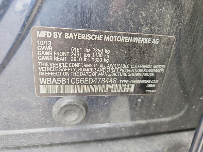 60948136 :رقم المزاد ، WBA5B1C56ED478448 vin ، 2014 Bmw 535 مزاد بيع
