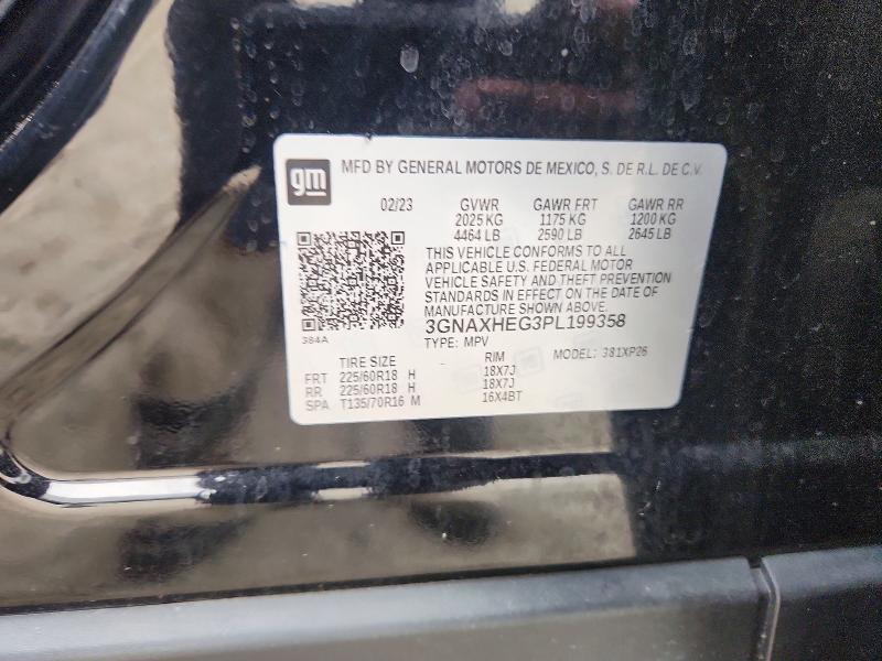 Продаж на аукціоні авто 2023 Chevrolet Equinox, vin: 3GNAXHEG3PL199358, номер лоту: 60983276