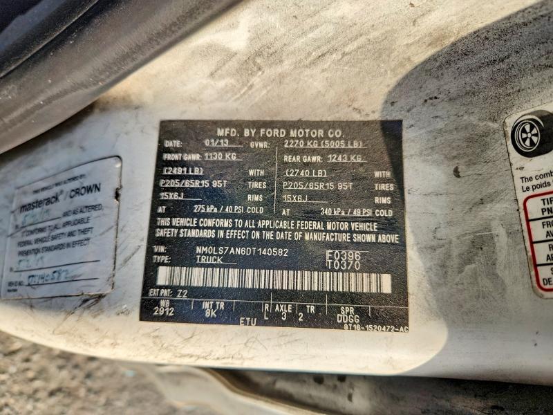 61142086 :رقم المزاد ، NM0LS7AN6DT140582 vin ، 2013 Ford Transit Connect مزاد بيع