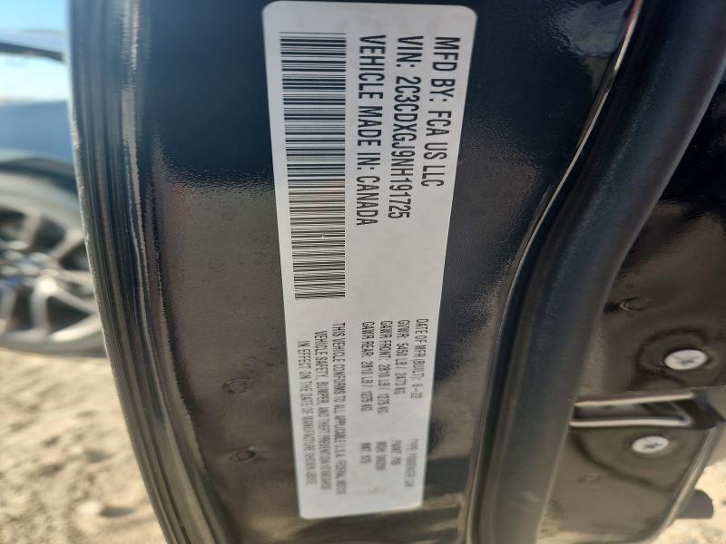 59873166 :رقم المزاد ، 2C3CDXGJ9NH191725 vin ، 2022 Dodge Charger مزاد بيع