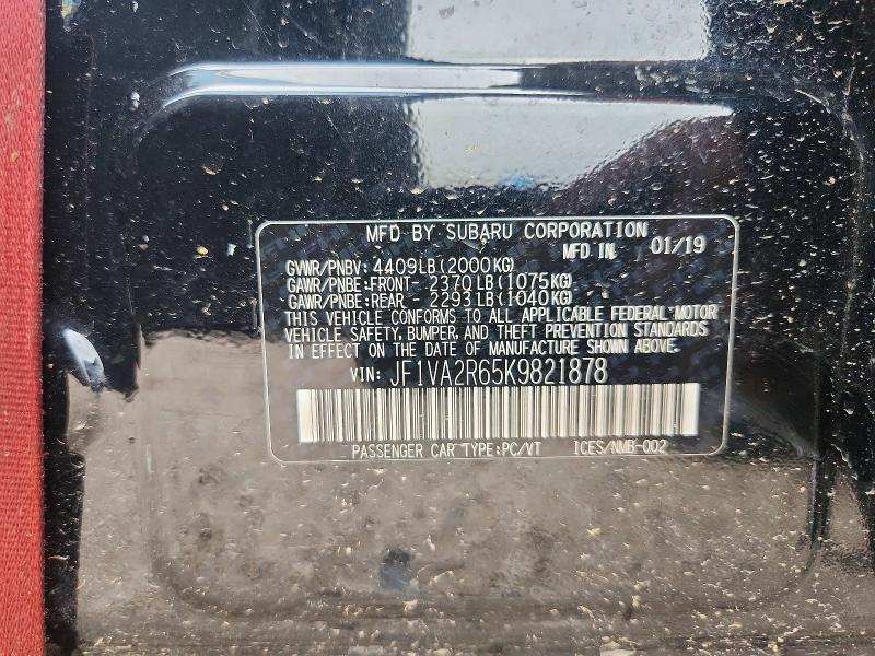 Aukcja sprzedaży 2019 Subaru Wrx, vin: JF1VA2R65K9821878, numer aukcji: 60721206