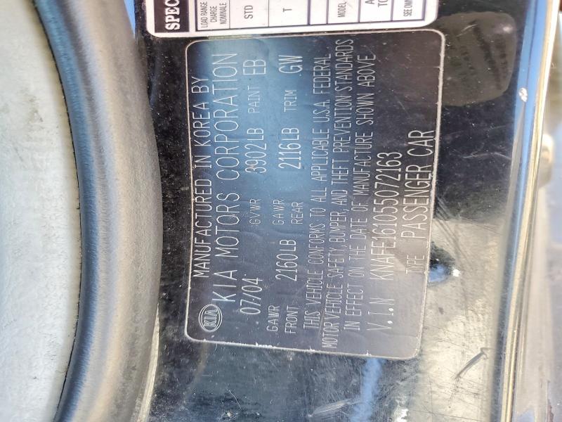 Продаж на аукціоні авто 2005 Kia Spectra, vin: KNAFE161055072163, номер лоту: 63600336