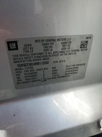 Продаж на аукціоні авто 2017 Chevrolet Tahoe, vin: 1GNSCCKC4HR112002, номер лоту: 61314306