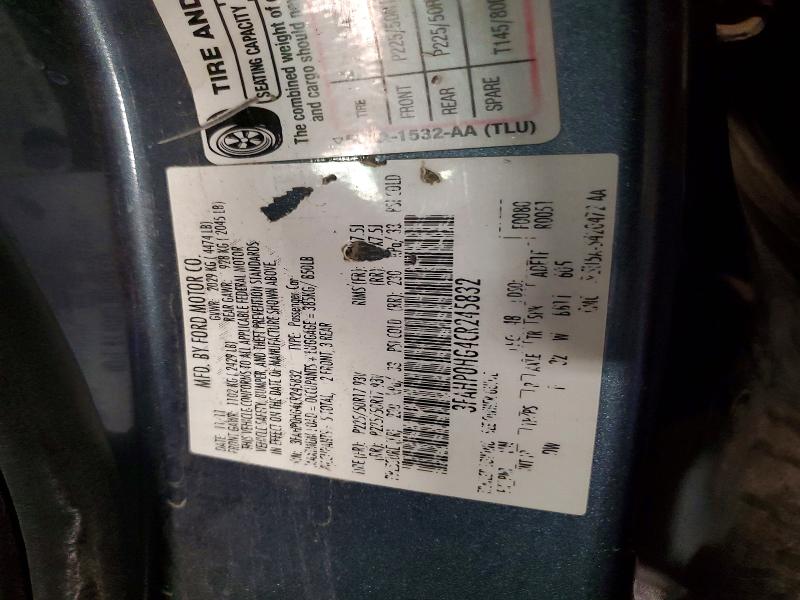 Продаж на аукціоні авто 2012 Ford Fusion, vin: 3FAHP0HG4CR245832, номер лоту: 61932036