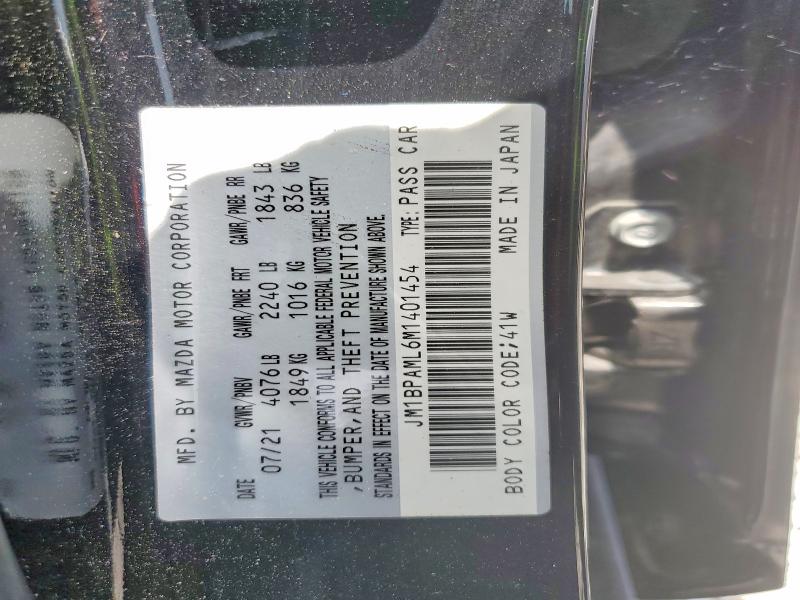 2021 Mazda 3 მანქანა იყიდება აუქციონზე, vin: JM1BPAML6M1401454, აუქციონის ნომერი: 58950286