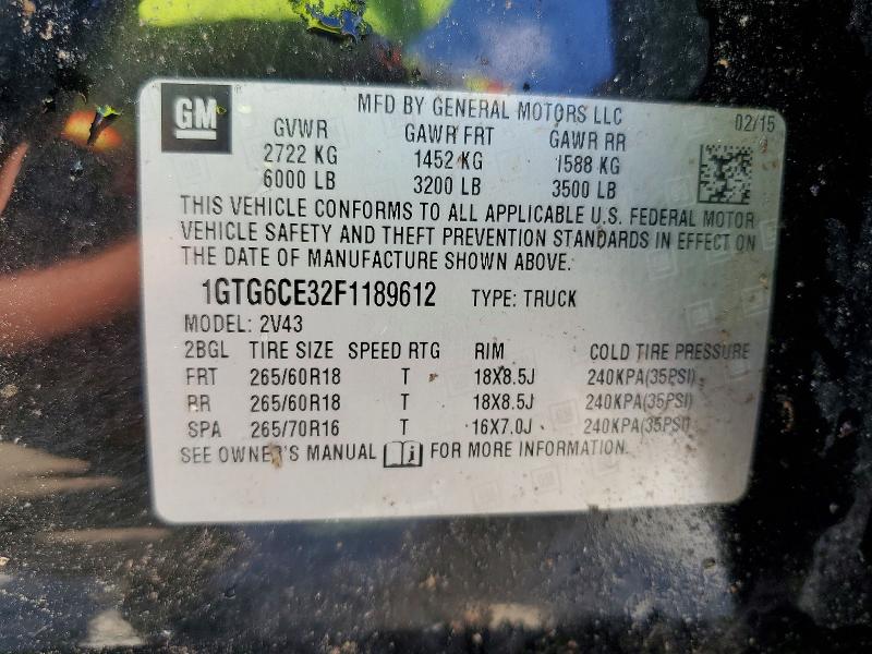 2015 Gmc Canyon მანქანა იყიდება აუქციონზე, vin: 1GTG6CE32F1189612, აუქციონის ნომერი: 62236706