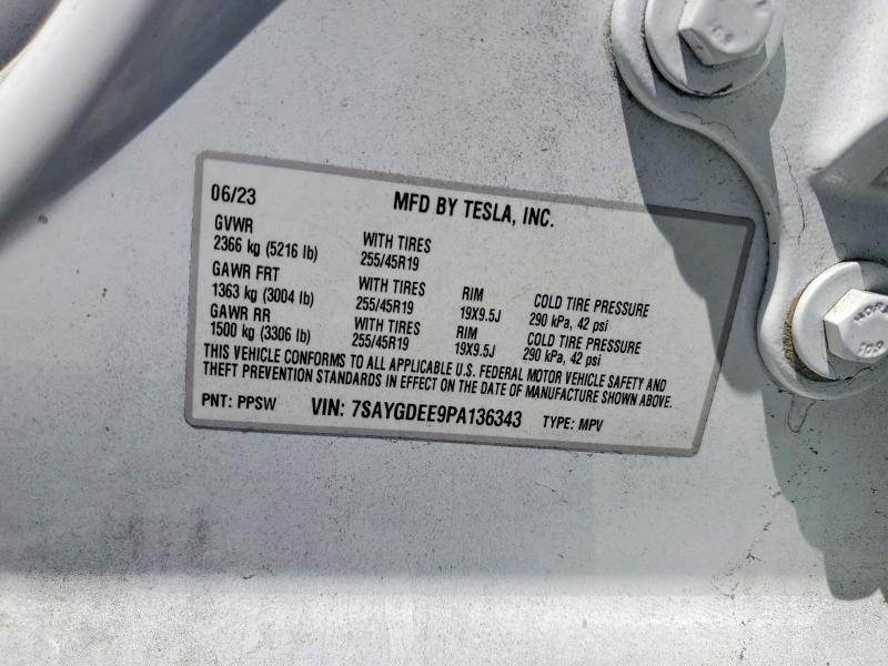 Aukcja sprzedaży 2023 Tesla Model Y, vin: 7SAYGDEE9PA136343, numer aukcji: 62489126