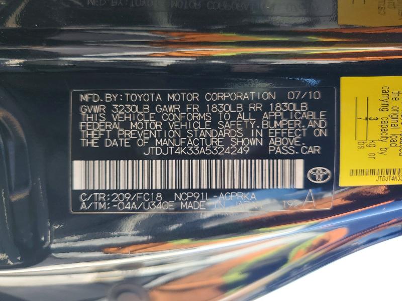 Продаж на аукціоні авто 2010 Toyota Yaris, vin: JTDJT4K33A5324249, номер лоту: 60597656