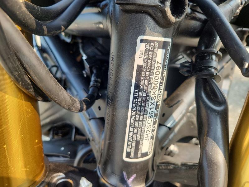 61414526 :رقم المزاد ، JH2SC861XSK000097 vin ، 2025 Honda Cb1000 مزاد بيع