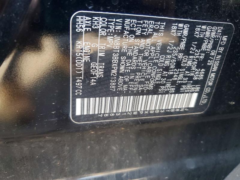 61766056 :رقم المزاد ، JN8BT3BBXPW213887 vin ، 2023 Nissan Rogue مزاد بيع