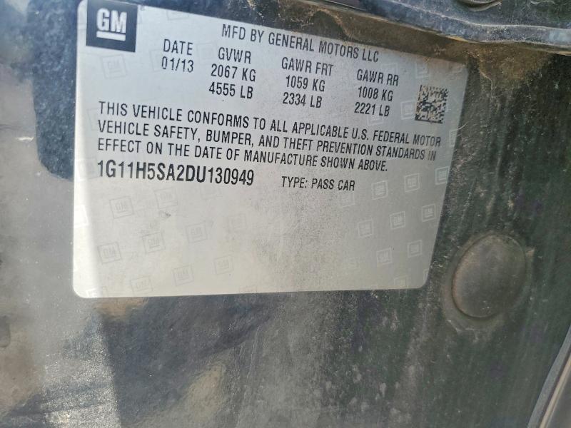 Продаж на аукціоні авто 2013 Chevrolet Malibu, vin: 1G11H5SA2DU130949, номер лоту: 59400556