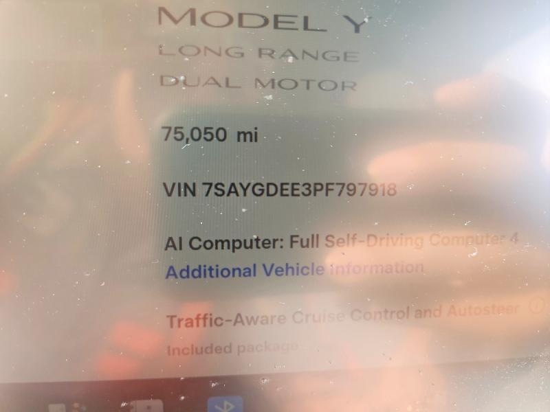 Aukcja sprzedaży 2023 Tesla Model Y, vin: 7SAYGDEE3PF797918, numer aukcji: 62095596