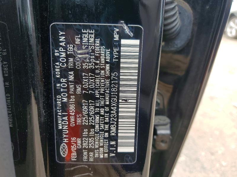 2016 Hyundai Tucson მანქანა იყიდება აუქციონზე, vin: KM8J23A4XGU182175, აუქციონის ნომერი: 62021956
