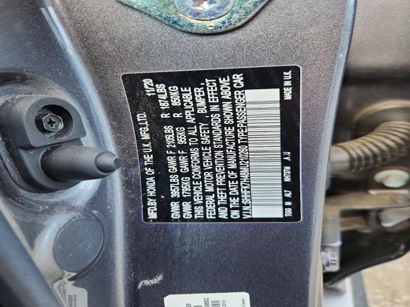 Продажа на аукционе авто 2021 Honda Civic, vin: SHHFK7H48MU210260, номер лота: 59726966