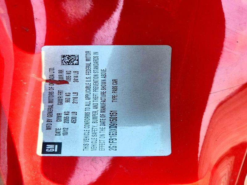 59235936 :رقم المزاد ، 2G1FB1E3XD9150151 vin ، 2013 Chevrolet Camaro مزاد بيع