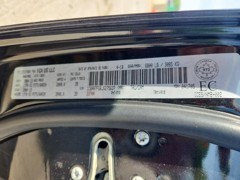 2018 Ram 1500 მანქანა იყიდება აუქციონზე, vin: 1C6RR7FG6JS275637, აუქციონის ნომერი: 62488466
