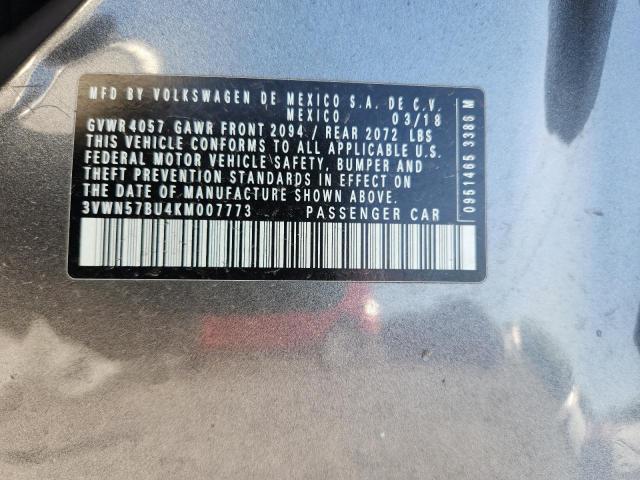 60549326 :رقم المزاد ، 3VWN57BU4KM007773 vin ، 2019 Volkswagen Jetta مزاد بيع