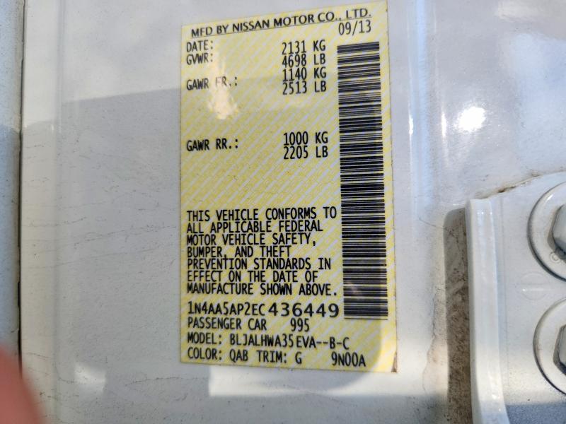 Aukcja sprzedaży 2014 Nissan Maxima, vin: 1N4AA5AP2EC436449, numer aukcji: 62207606