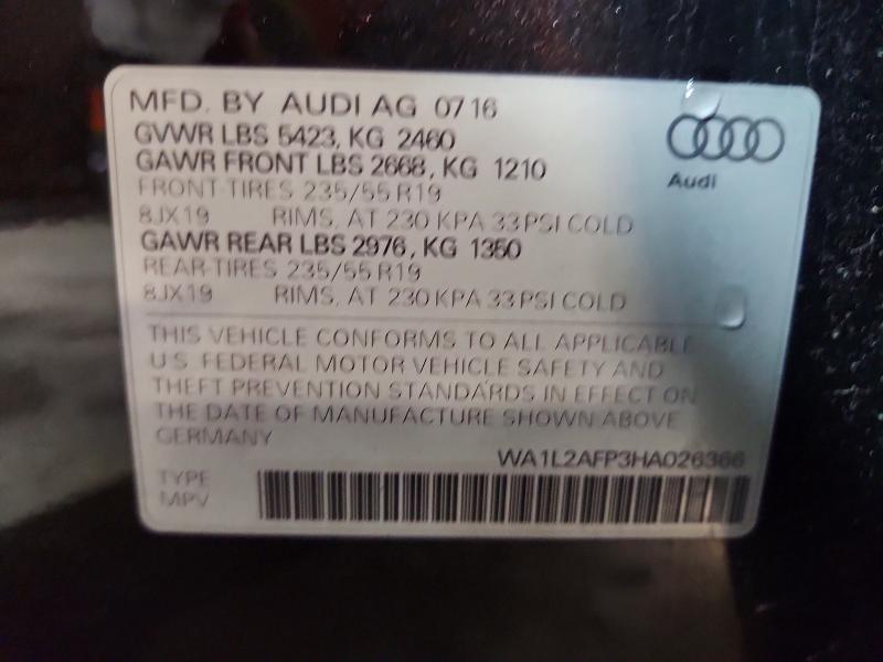 Продажа на аукционе авто 2017 Audi Q5, vin: WA1L2AFP3HA026366, номер лота: 85966395