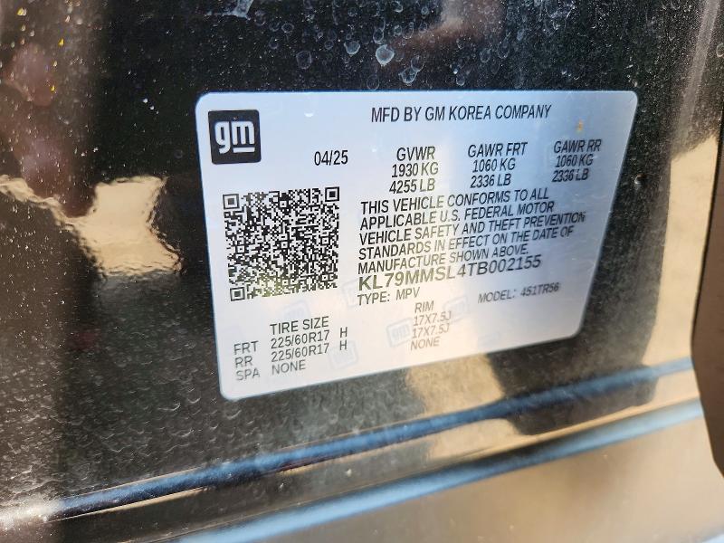 62404896 :رقم المزاد ، KL79MMSL4TB002155 vin ، 2026 Chevrolet Trailblazer مزاد بيع