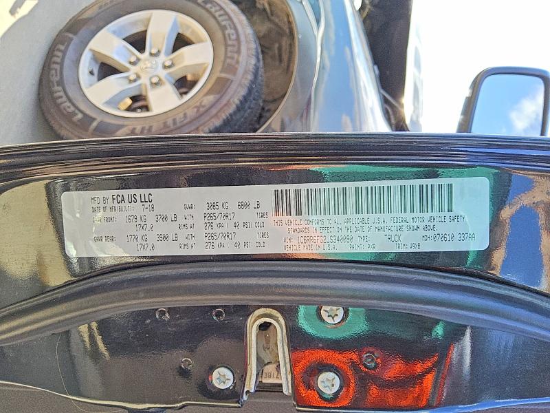 2018 Ram 1500 მანქანა იყიდება აუქციონზე, vin: 1C6RR6FG2JS340090, აუქციონის ნომერი: 61136486