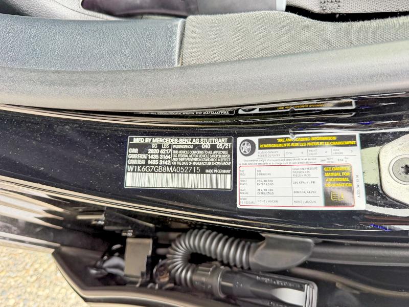 61439566 :رقم المزاد ، W1K6G7GB8MA052715 vin ، 2021 Mercedes-benz S مزاد بيع