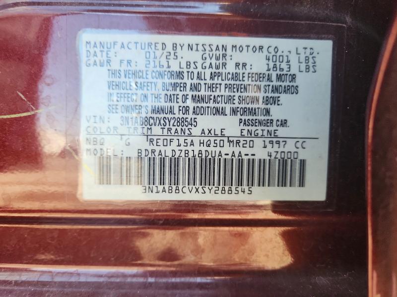 Aukcja sprzedaży 2025 Nissan Sentra, vin: 3N1AB8CVXSY288545, numer aukcji: 61631276