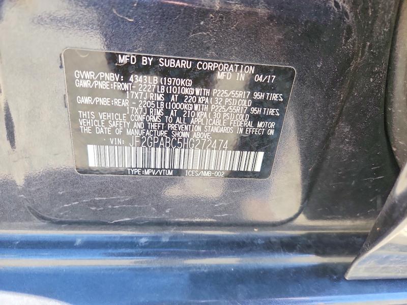 Aukcja sprzedaży 2017 Subaru Crosstrek, vin: JF2GPABC5HG272474, numer aukcji: 60236316