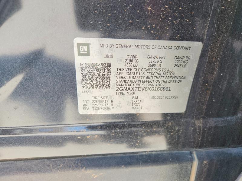 59812646 :رقم المزاد ، 2GNAXTEV6K6168961 vin ، 2019 Chevrolet Equinox مزاد بيع