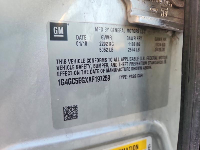 62516836 :رقم المزاد ، 1G4GC5EGXAF197259 vin ، 2010 Buick Lacrosse مزاد بيع