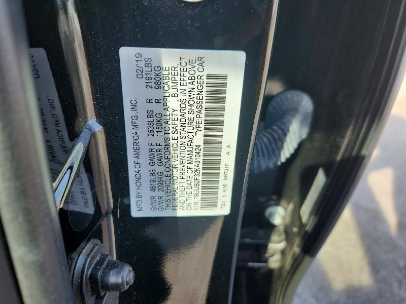 2019 Acura Tlx მანქანა იყიდება აუქციონზე, vin: 19UUB2F32KA010424, აუქციონის ნომერი: 60969766