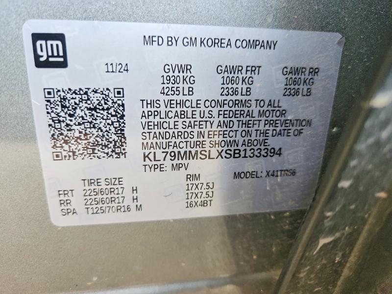 Продажа на аукционе авто 2025 Chevrolet Trailblazer, vin: KL79MMSLXSB133394, номер лота: 59818146
