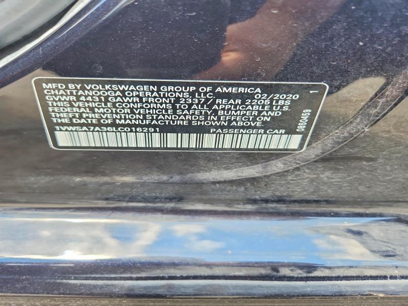 Aukcja sprzedaży 2020 Volkswagen Passat, vin: 1VWSA7A36LC016291, numer aukcji: 59293906