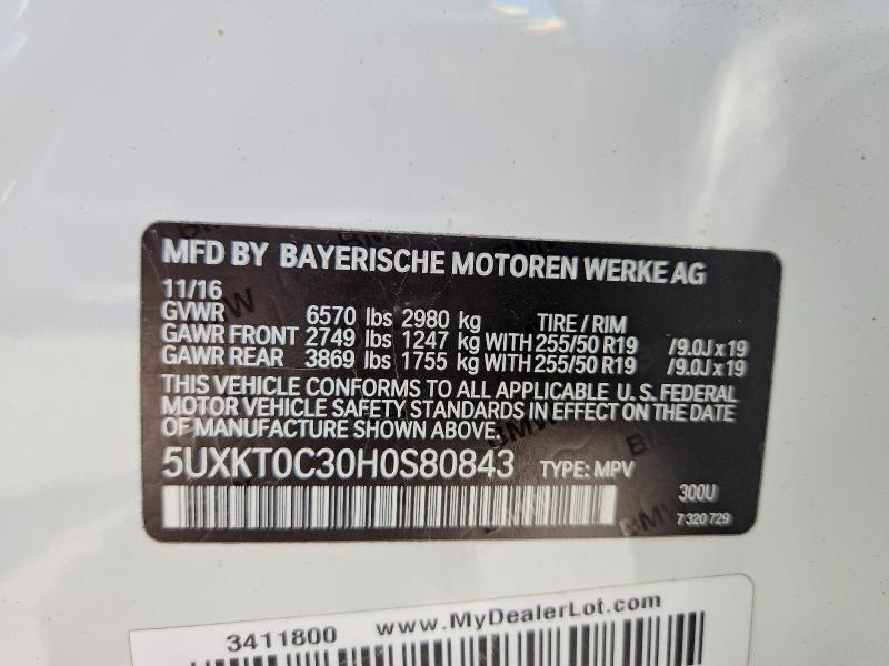 Aukcja sprzedaży 2017 Bmw X5, vin: 5UXKT0C30H0S80843, numer aukcji: 62567856